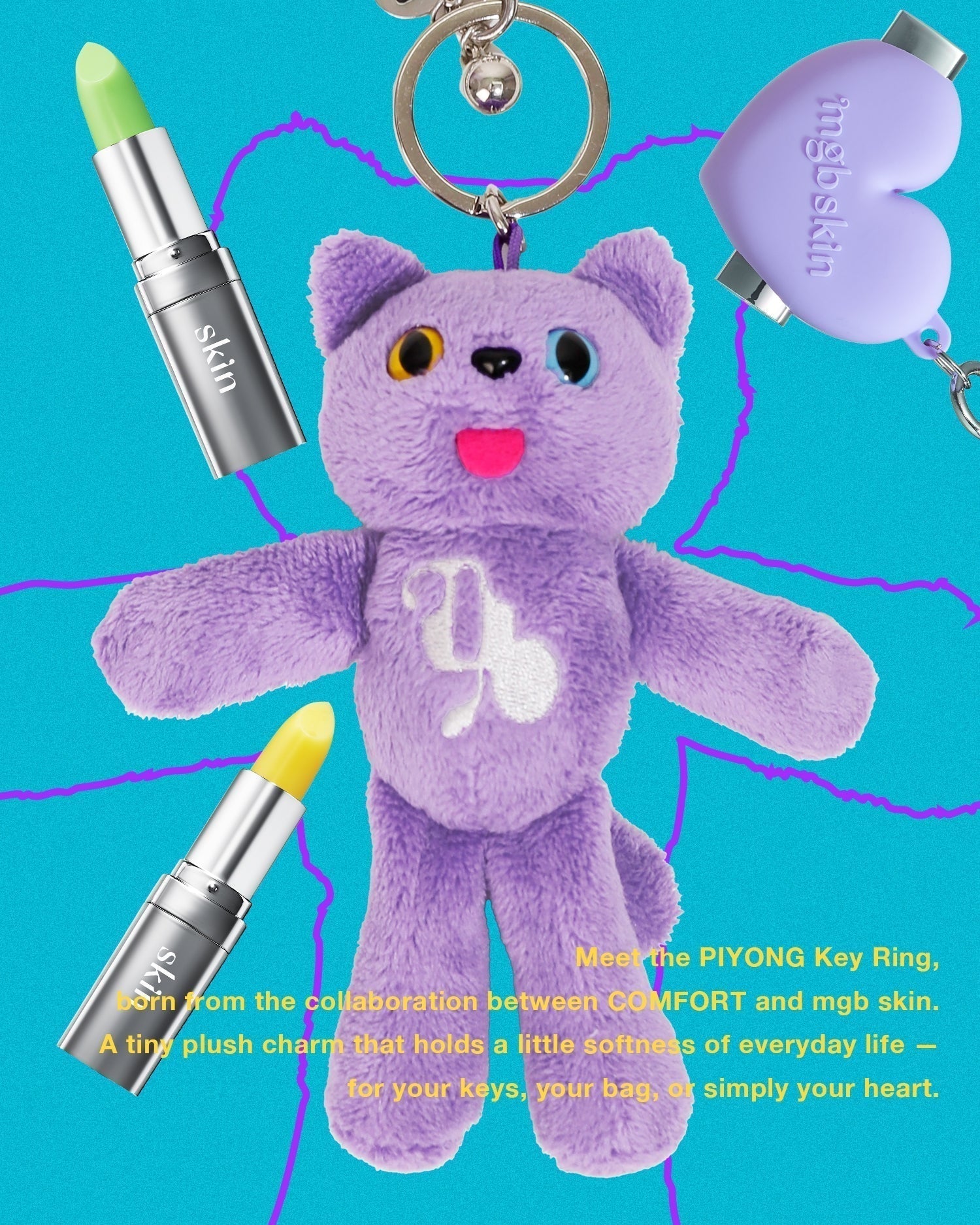 💜🐈‍⬛COMFORT x mgb skin PIYONG Key Ring🐈‍⬛💜